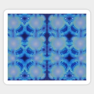 Light Steel Blue Aesthetic - Blue Fractals Abstract Pattern Sticker